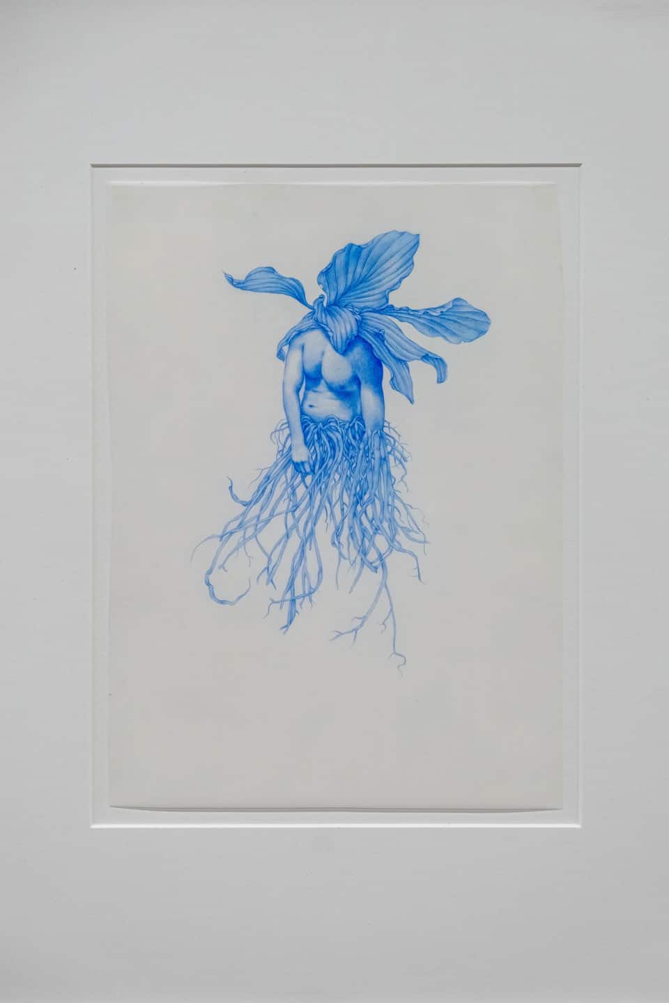 Zachari Logan, Untitled from Enigmas Series, 2017, 254×178mm / 10×7in blue pencil on mylar